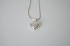 Small shiny heart locket necklace