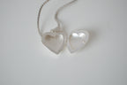 Small shiny heart locket necklace