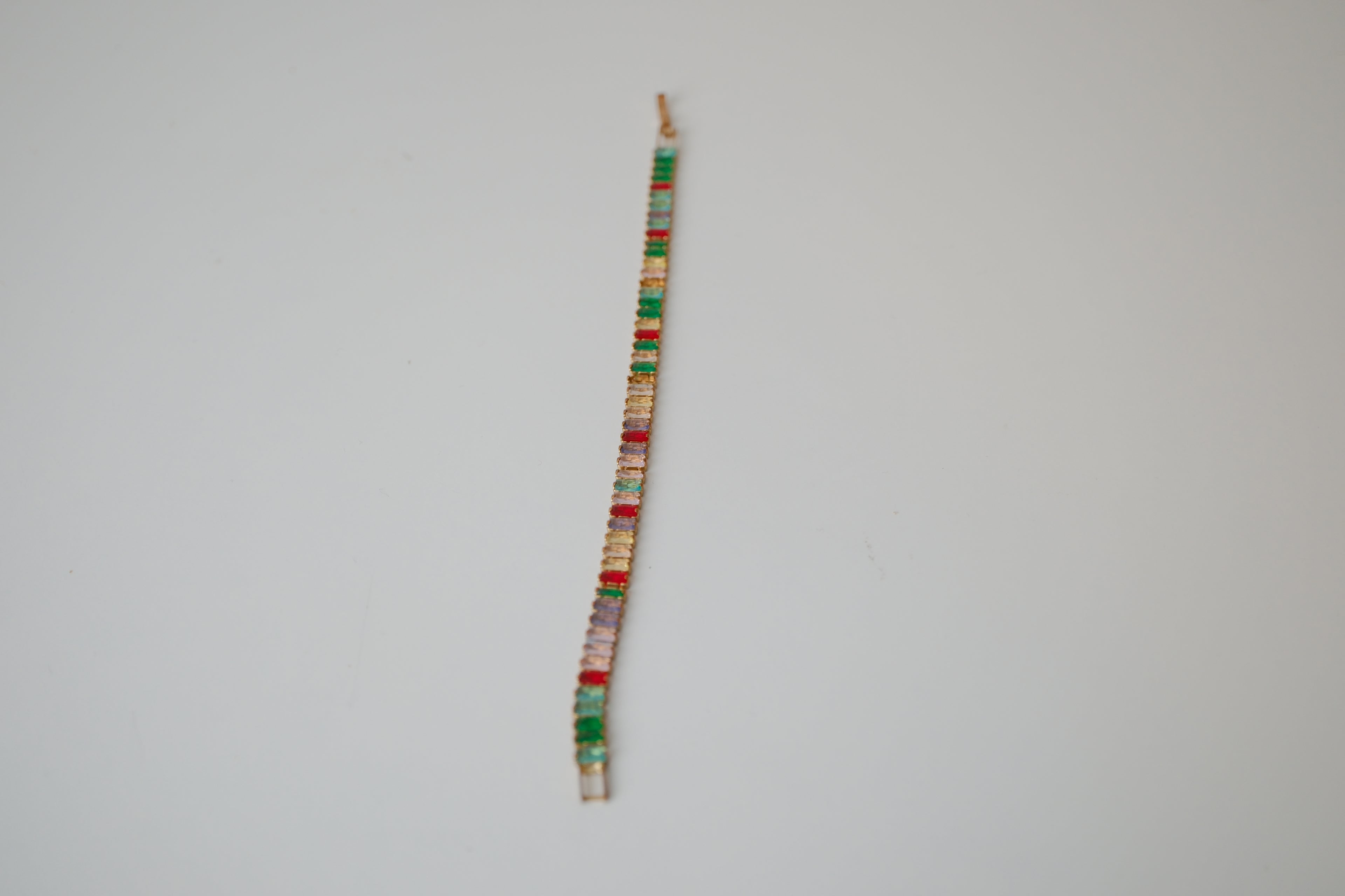 Rainbow gemstone tennis bracelet