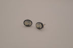 Vintage black and white cameo stud earrings