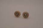 Vintage circular gold Cameo screw-back earrings
