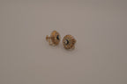 Vintage circular gold Cameo screw-back earrings