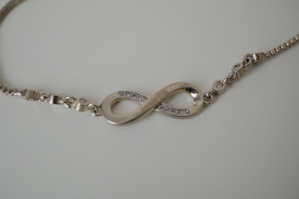 Sterling silver infinity symbol bolo bracelet