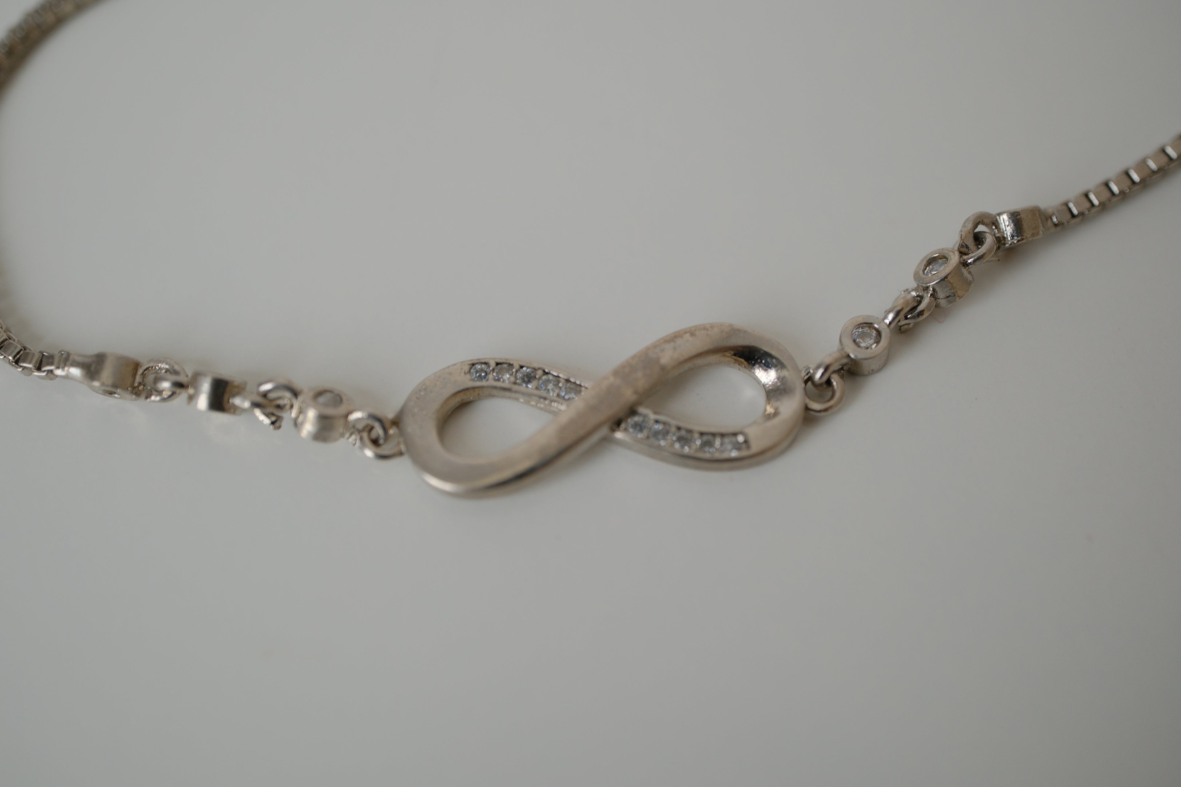 Sterling silver infinity symbol bolo bracelet