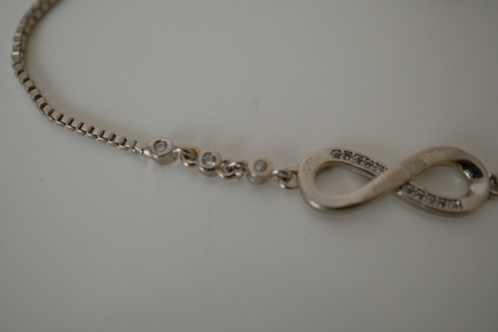 Sterling silver infinity symbol bolo bracelet