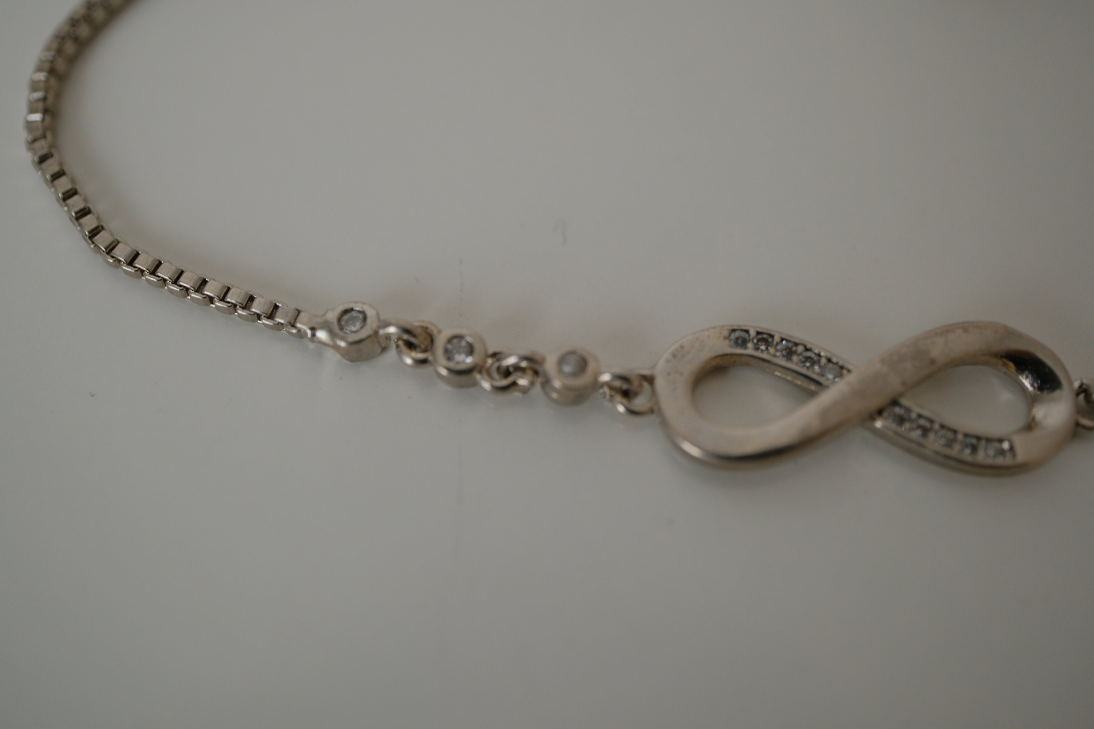 Sterling silver infinity symbol bolo bracelet