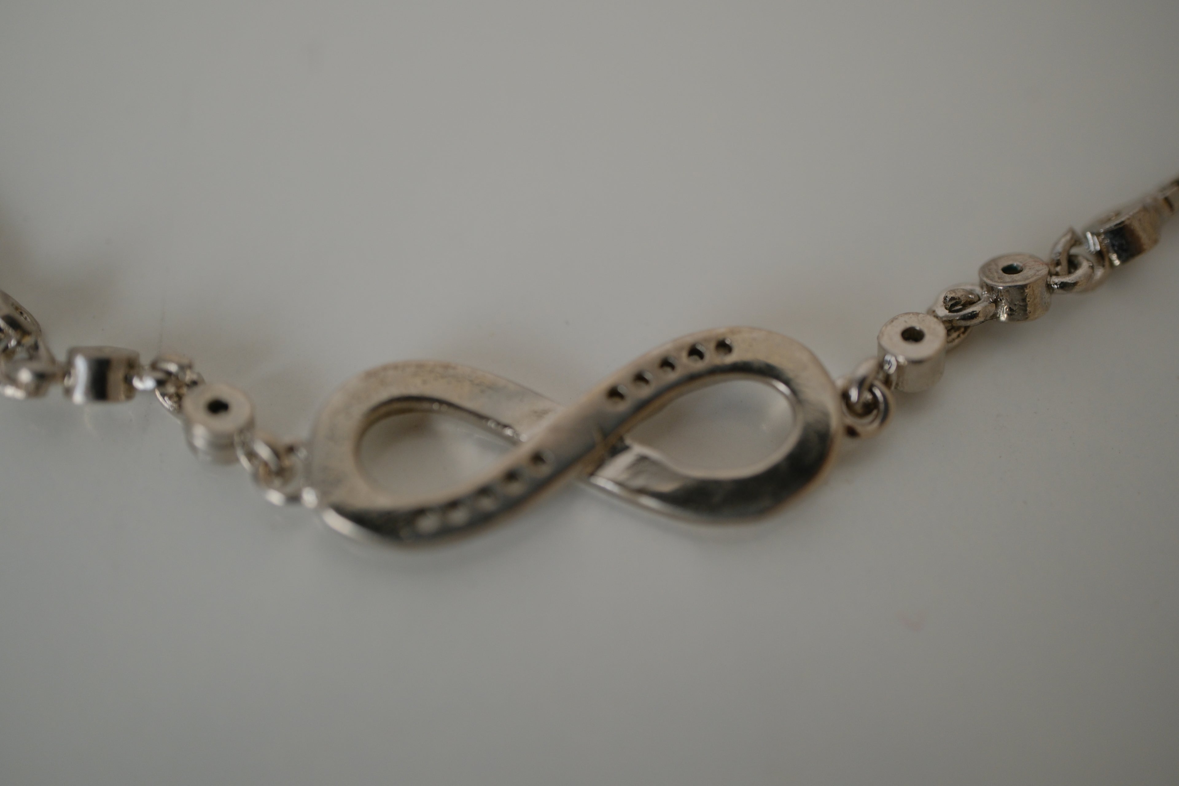 Sterling silver infinity symbol bolo bracelet