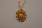 Vintage Amber stone gold necklace