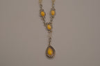Vintage Avon silver-toned "Goddess" teardrop lariat Y-drop necklace