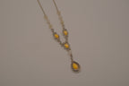 Vintage Avon silver-toned "Goddess" teardrop lariat Y-drop necklace