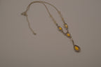 Vintage Avon silver-toned "Goddess" teardrop lariat Y-drop necklace