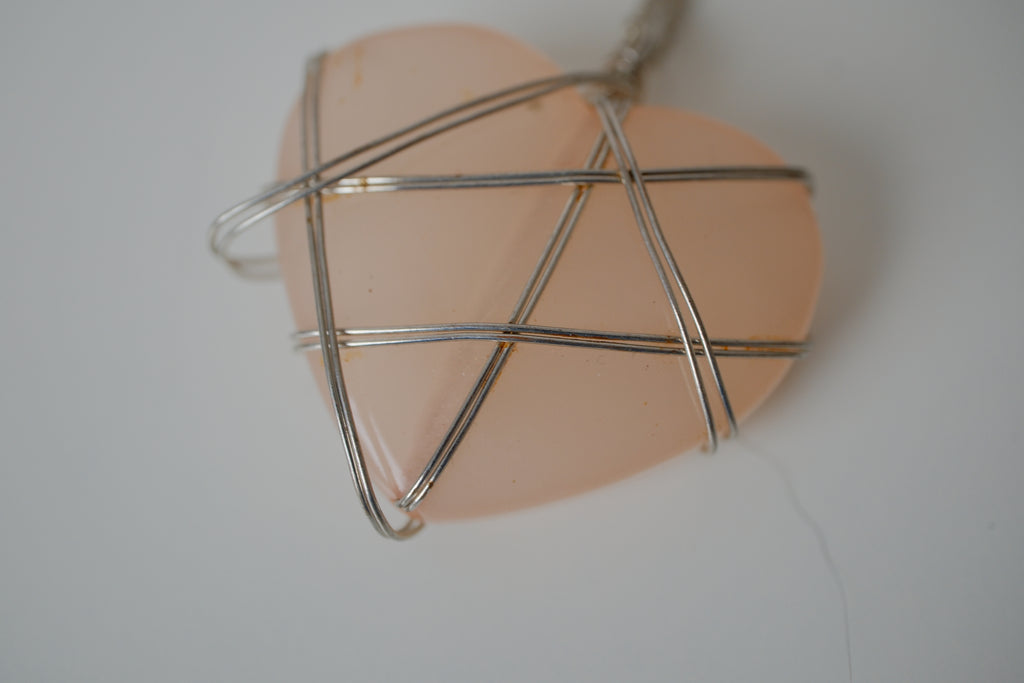 Rose quartz heart pendant necklace