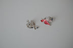 Pink enamel butterfly stud earrings