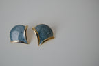 Vintage blue enamel stud earrings