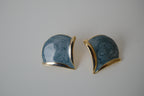 Vintage blue enamel stud earrings