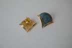 Vintage blue enamel stud earrings