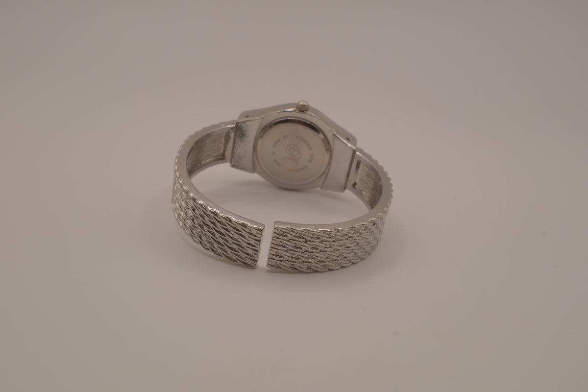 Women's silver-tone fashion cuff watch