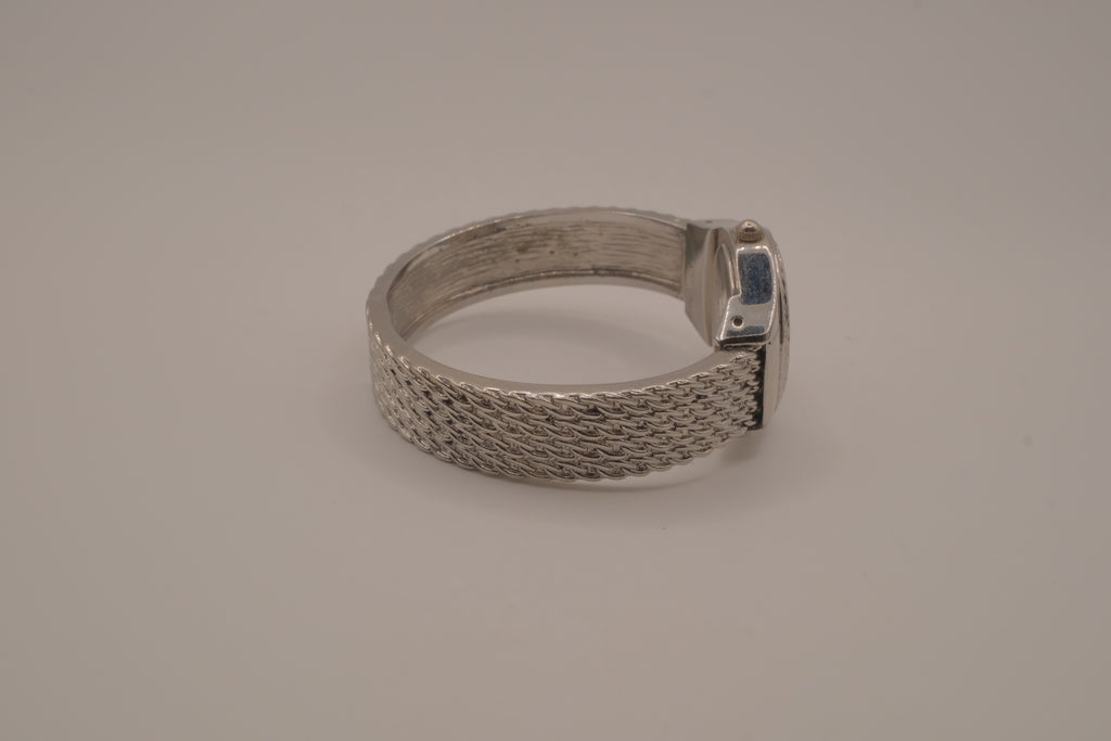Women's silver-tone fashion cuff watch