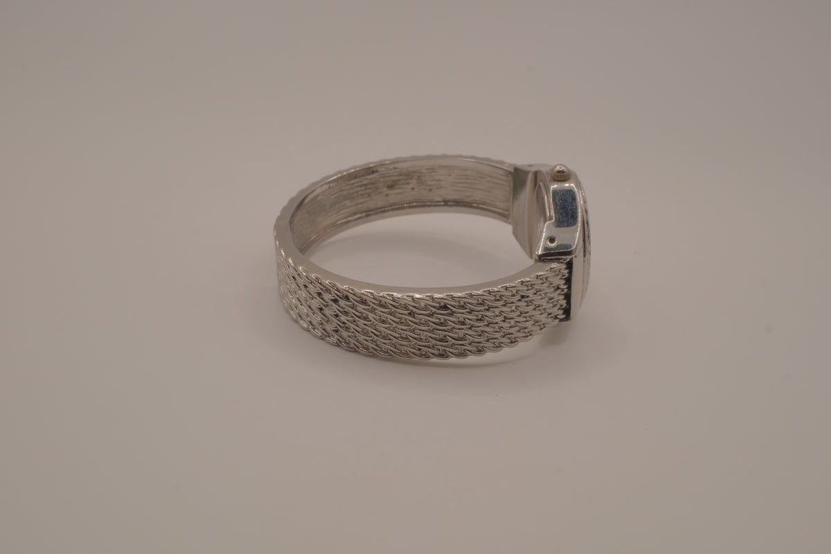 Women's silver-tone fashion cuff watch