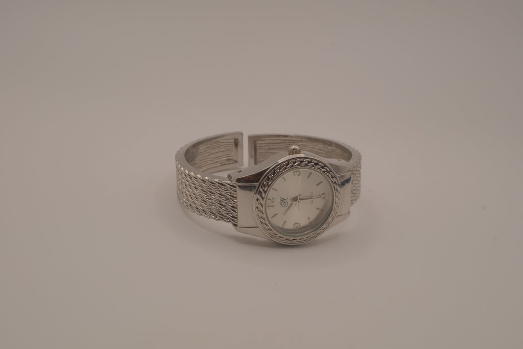 Women's silver-tone fashion cuff watch