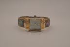 Abalone shell mixed tone cuff watch