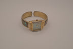 Abalone shell mixed tone cuff watch