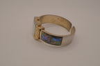 Abalone shell mixed tone cuff watch
