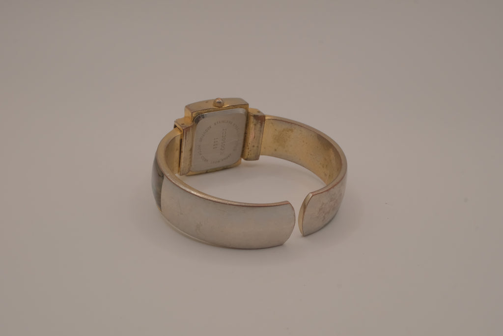 Abalone shell mixed tone cuff watch