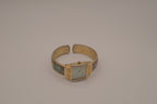 Abalone shell mixed tone cuff watch