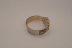 Abalone shell mixed tone cuff watch