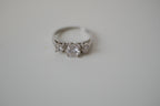 3 stone Silver toned ring