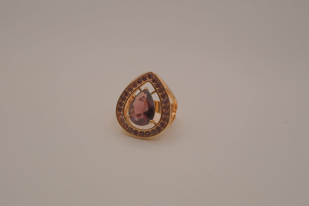 NVC (Nataliya V. Collister) goldtone purple cubic zirconia cocktail ring