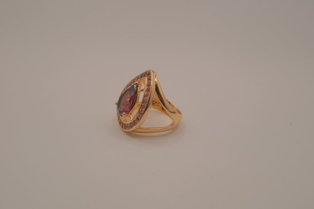 NVC (Nataliya V. Collister) goldtone purple cubic zirconia cocktail ring