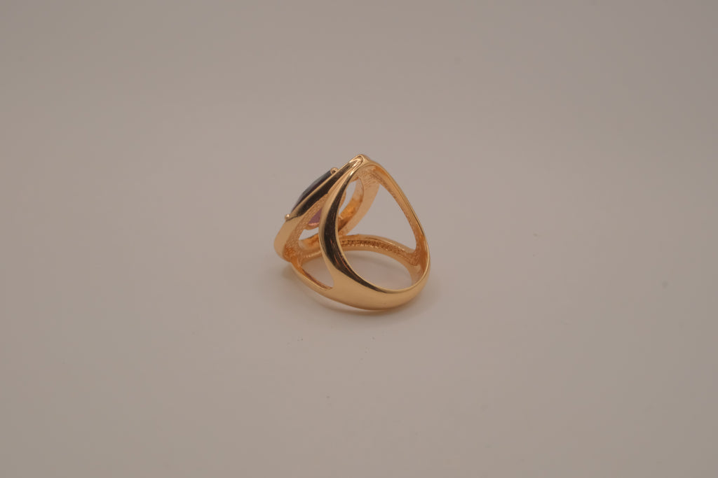 NVC (Nataliya V. Collister) goldtone purple cubic zirconia cocktail ring