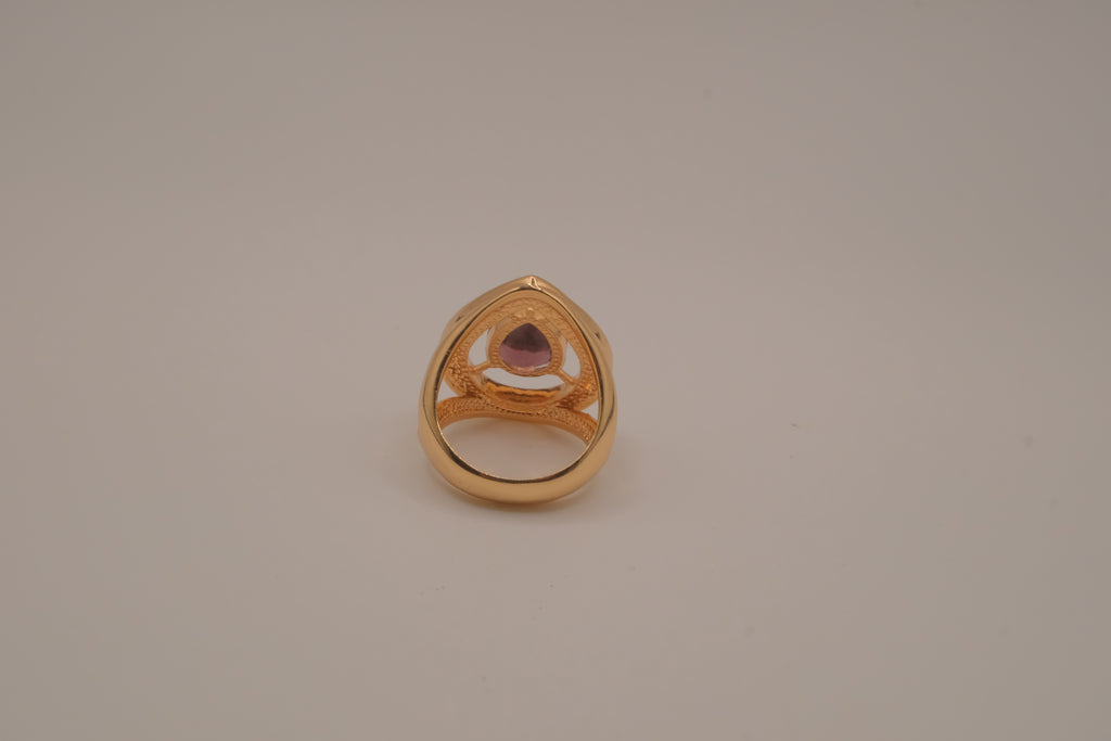 NVC (Nataliya V. Collister) goldtone purple cubic zirconia cocktail ring