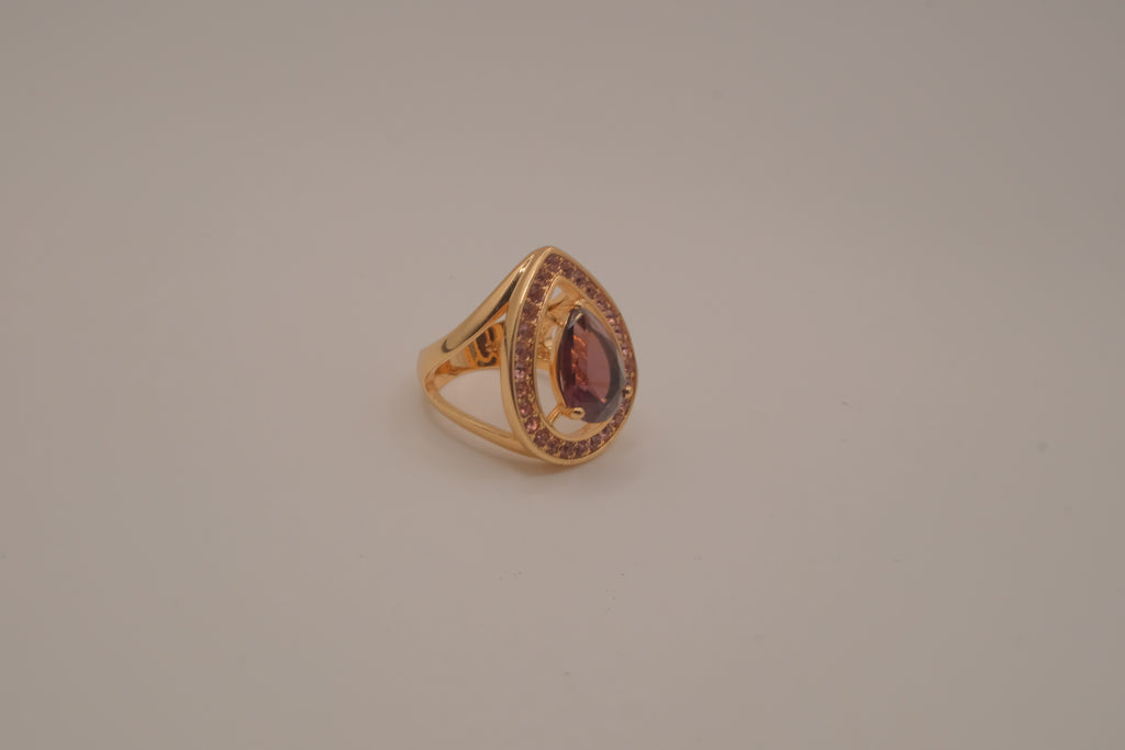 NVC (Nataliya V. Collister) goldtone purple cubic zirconia cocktail ring