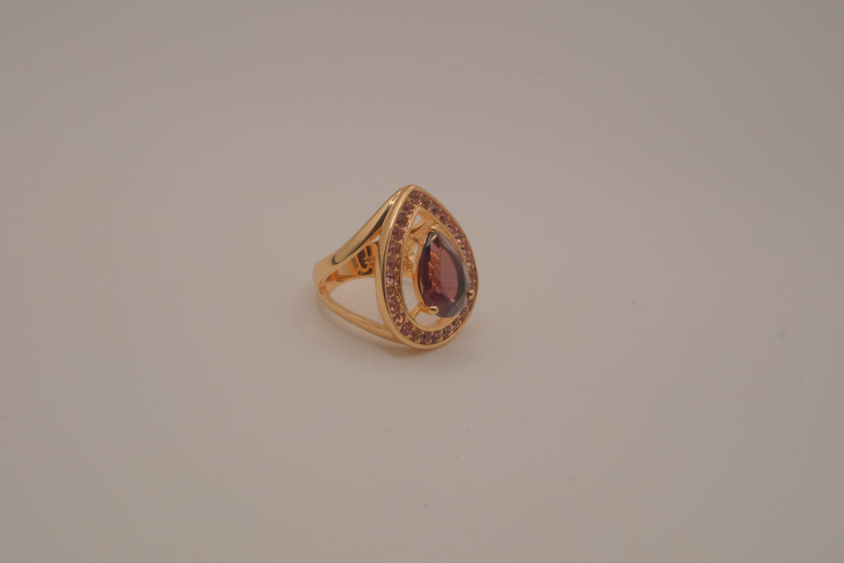 NVC (Nataliya V. Collister) goldtone purple cubic zirconia cocktail ring