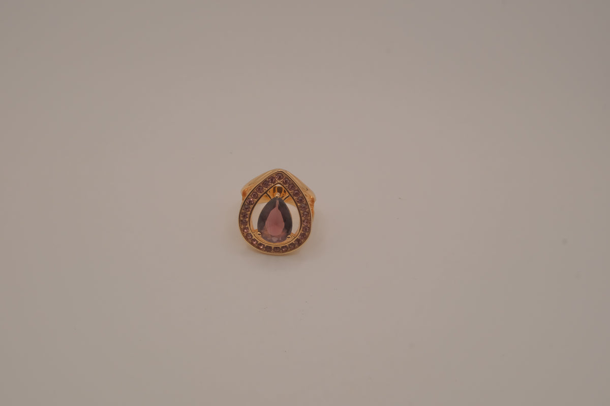 NVC (Nataliya V. Collister) goldtone purple cubic zirconia cocktail ring