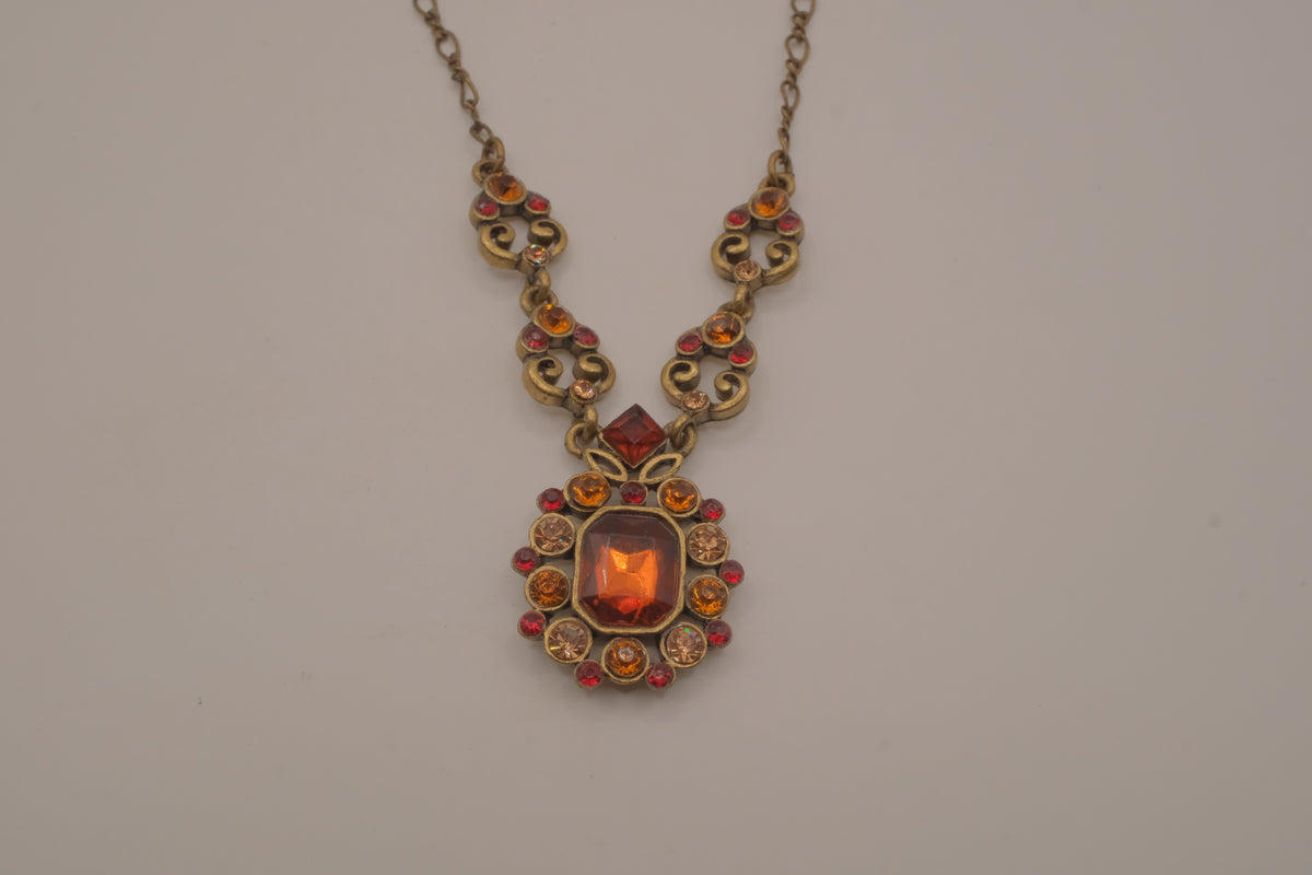 Avon Heirloom Faux Topaz Color Pendant Necklace