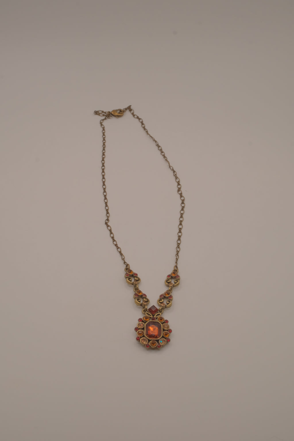 Avon Heirloom Faux Topaz Color Pendant Necklace