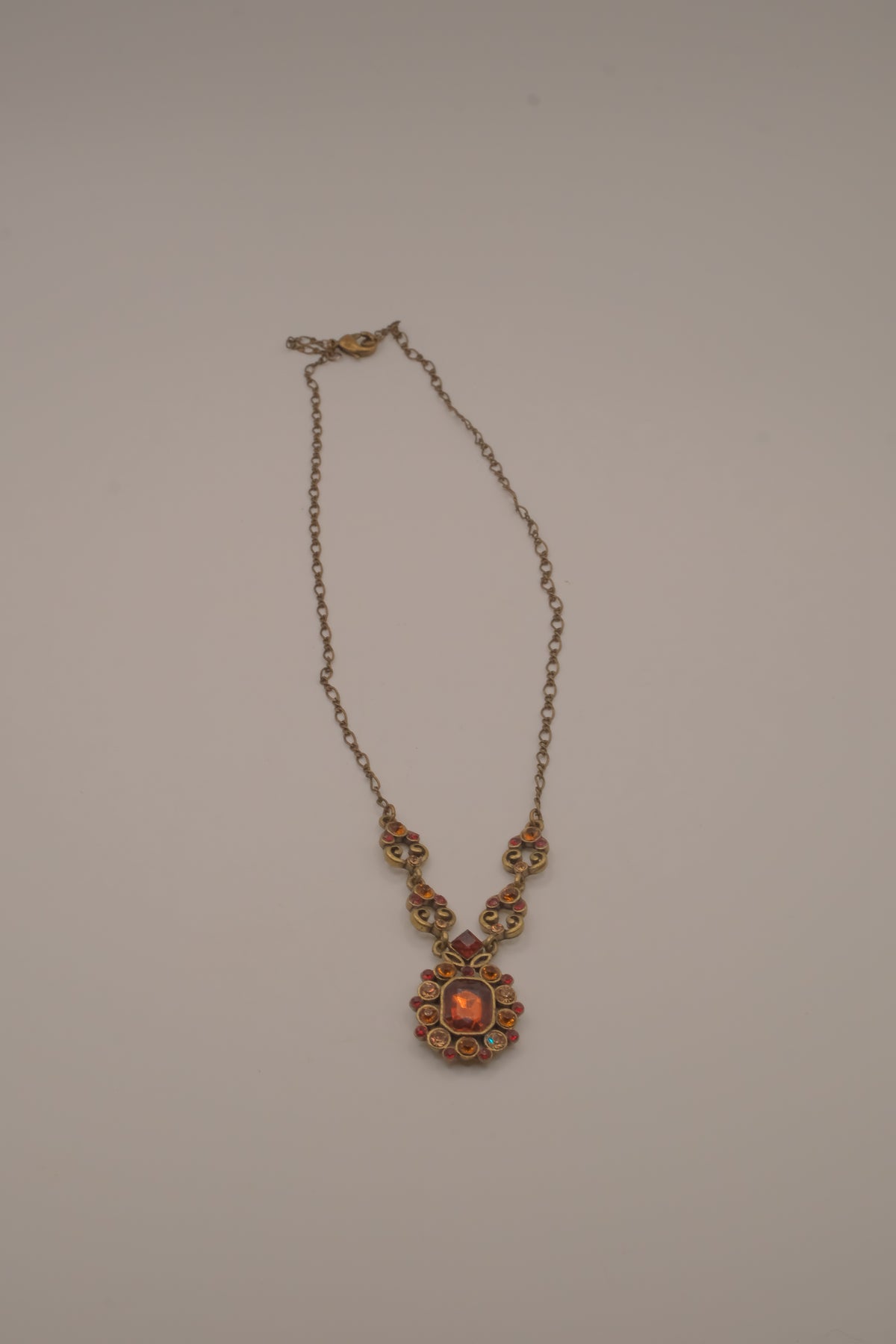 Avon Heirloom Faux Topaz Color Pendant Necklace