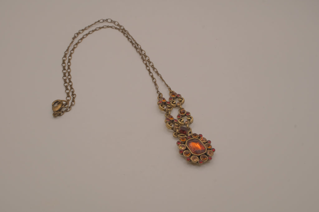 Avon Heirloom Faux Topaz Color Pendant Necklace