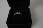 Twisted Leaf & Pink stone ring