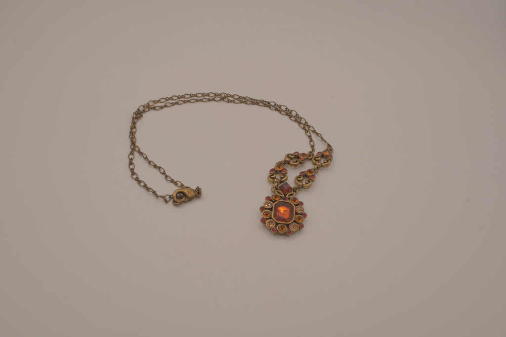 Avon Heirloom Faux Topaz Color Pendant Necklace