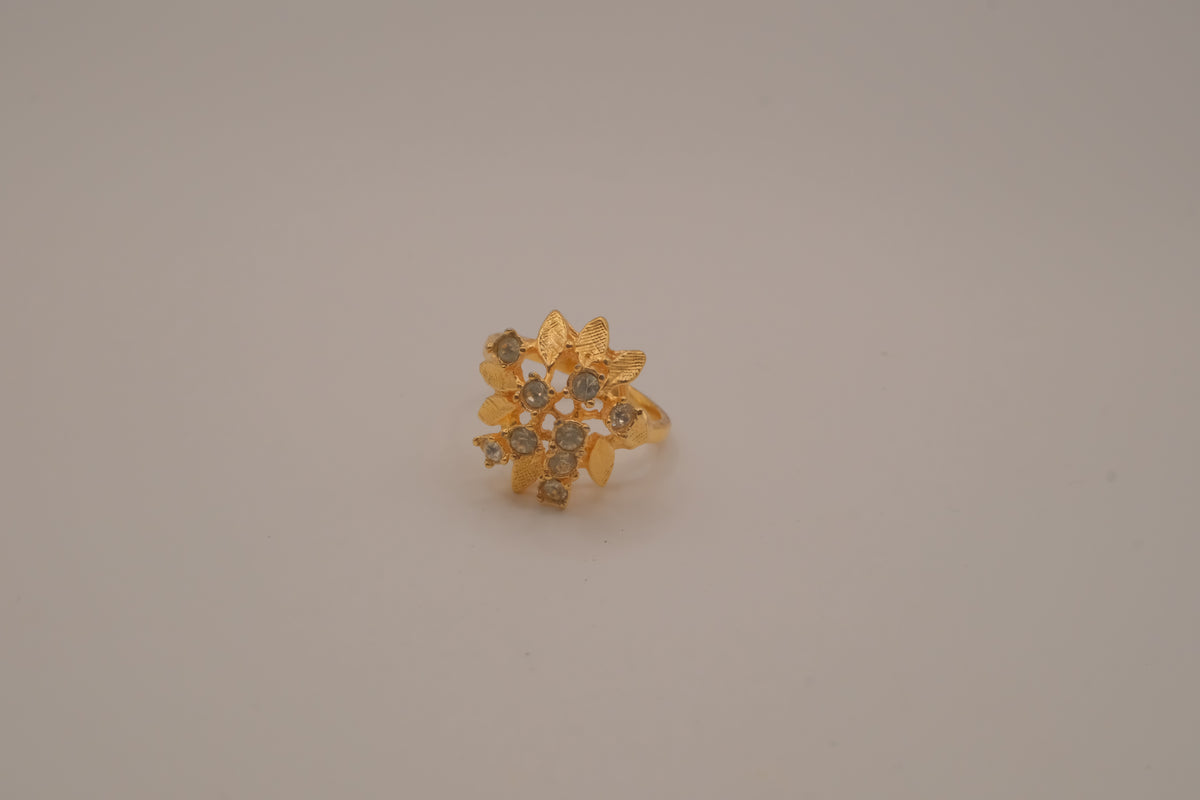 Vintage yellow gold cluster cocktail ring