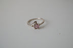 Twisted Leaf & Pink stone ring