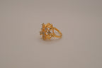 Vintage yellow gold cluster cocktail ring