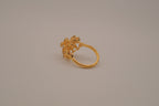 Vintage yellow gold cluster cocktail ring