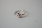 Twisted Leaf & Pink stone ring