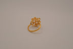 Vintage yellow gold cluster cocktail ring